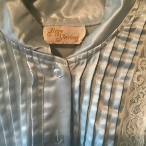 Vintage Lise Stevens ladies satin nightgown, Blue